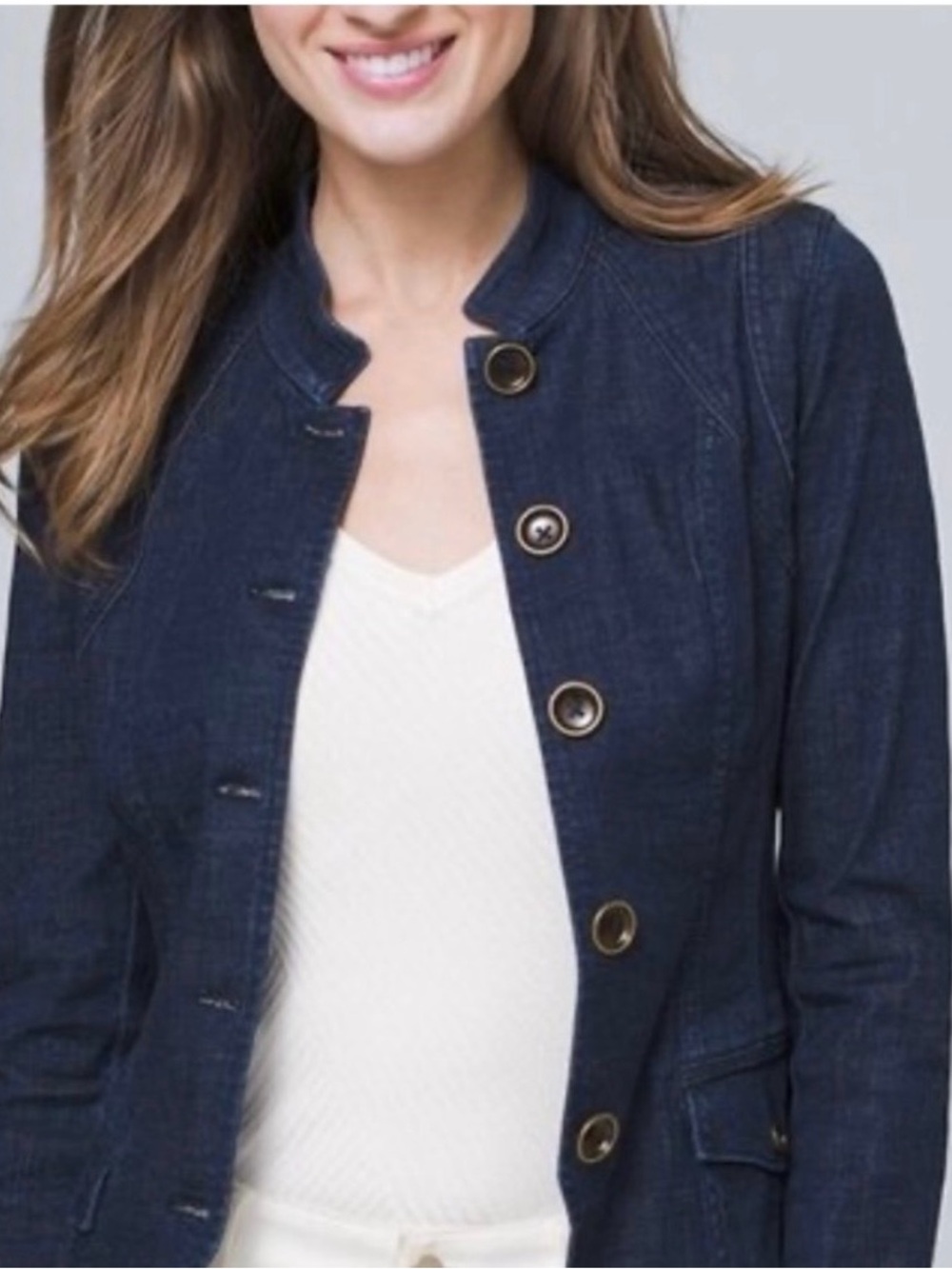 White House Black Market Dark Indigo Jean Jacket
